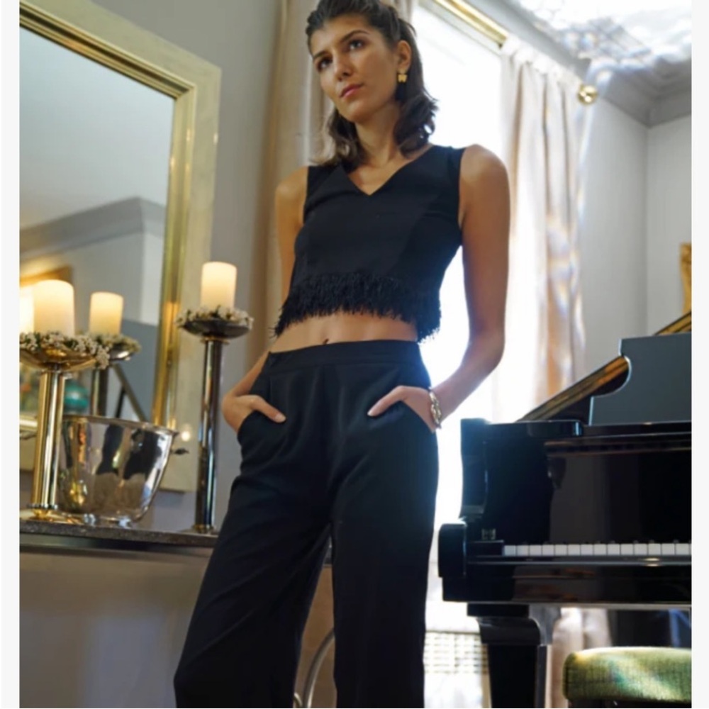P0034.  KARMA for a cure Sleeveless Fringe Top - Picture 2 of 2